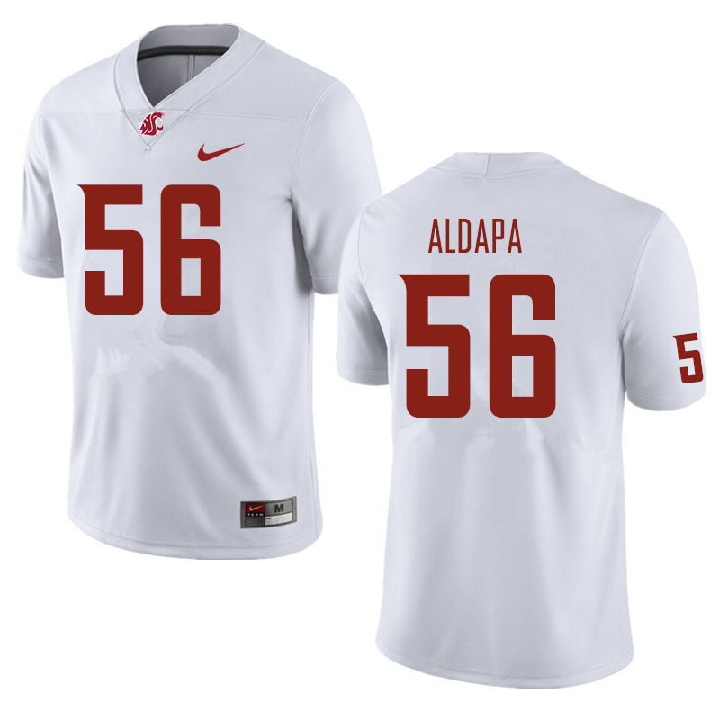 Men #56 David Aldapa Washington State Cougars Football Jerseys Sale-White